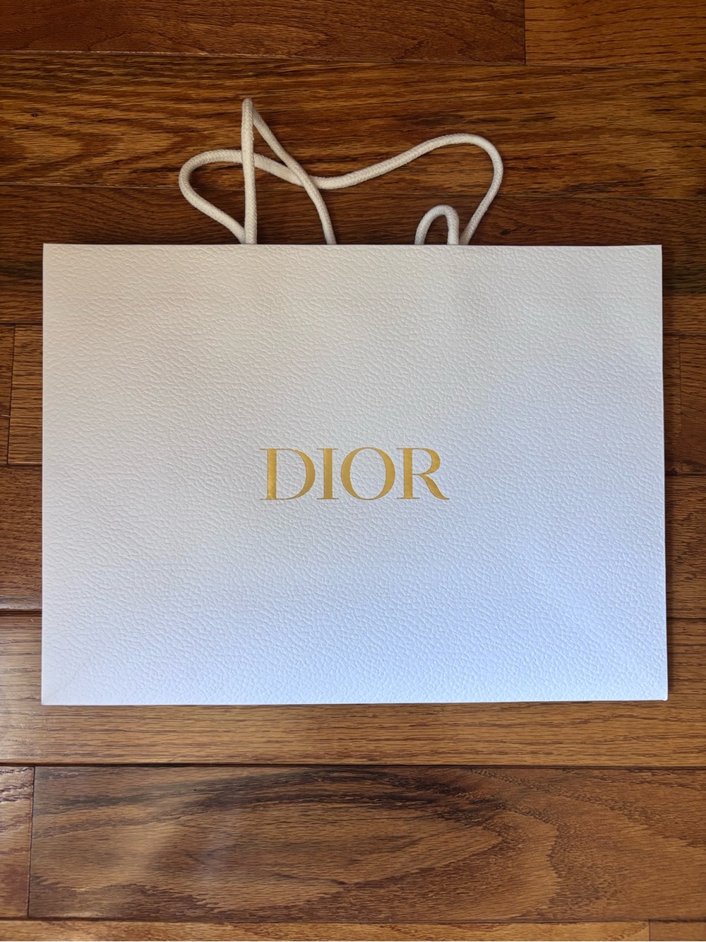 Dior White & Gold Logo Gift Bag